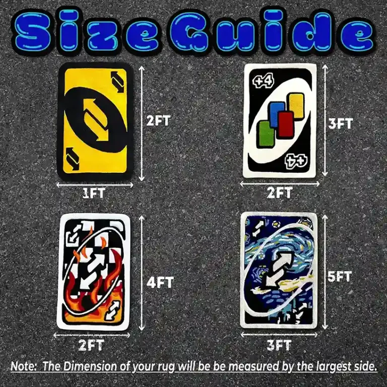 size guide of card rug