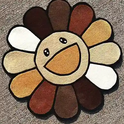 Brown Flower Rug