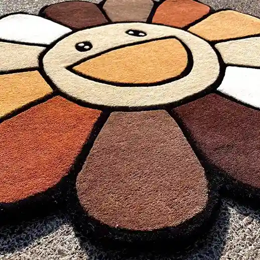 Brown Flower Rug