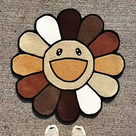 Brown Flower Rug