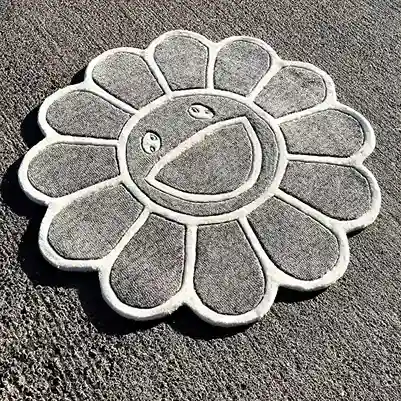 Gray Flower Rug