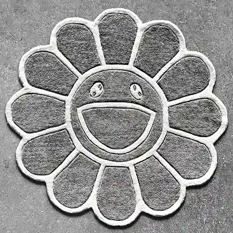 Gray Flower Rug