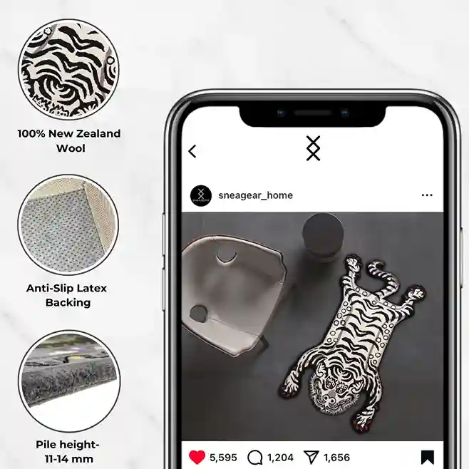 white tibetan tiger rug