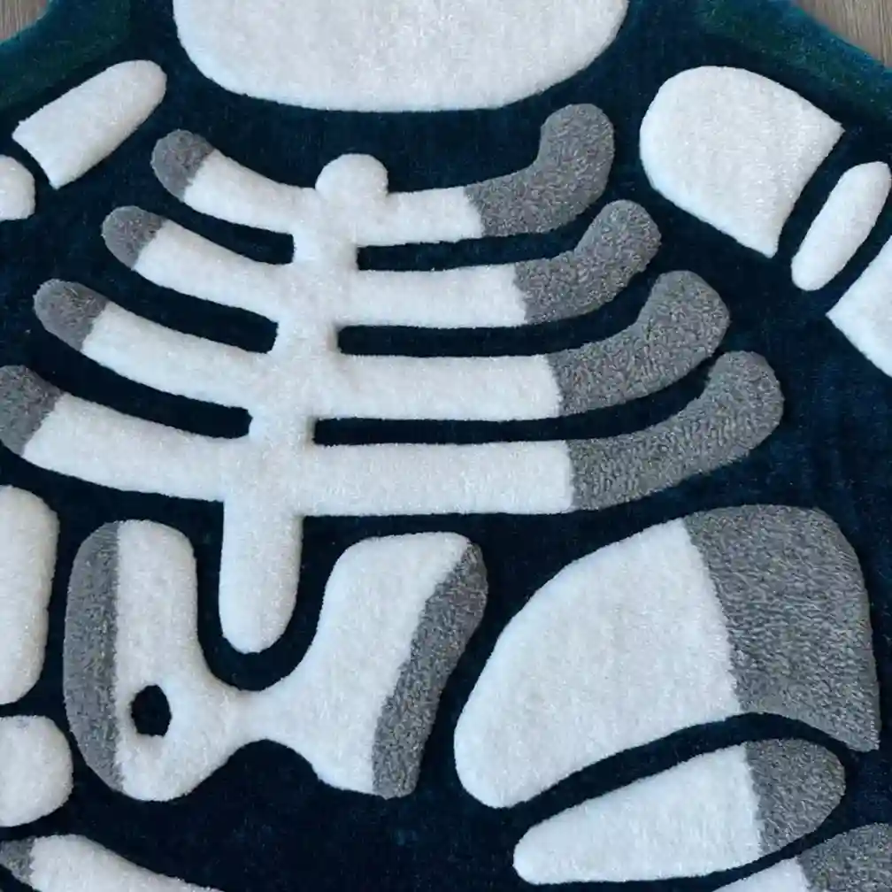 3D Skeletal Snorlax Rug – Spooky Pokémon-Inspired Decor
