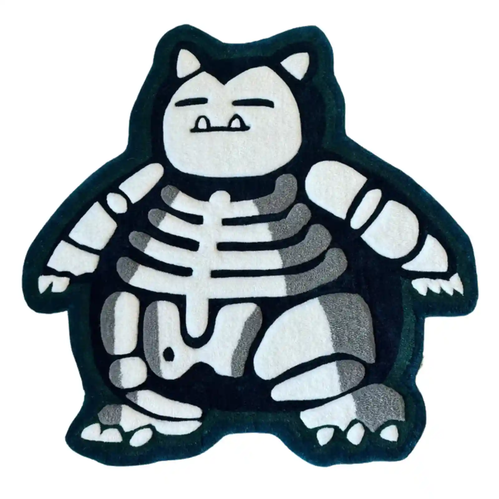 3D Skeletal Snorlax Rug – Spooky Pokémon-Inspired Decor