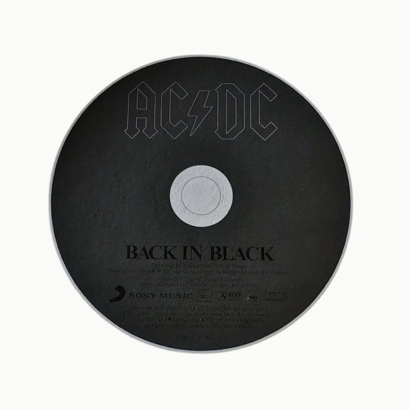 AC/DC CD rug featuring iconic album cover design