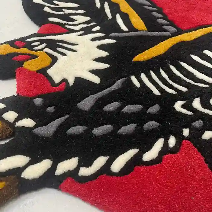 Vintage Tattoo Eagle Design Rug – High-Quality Decor Piece