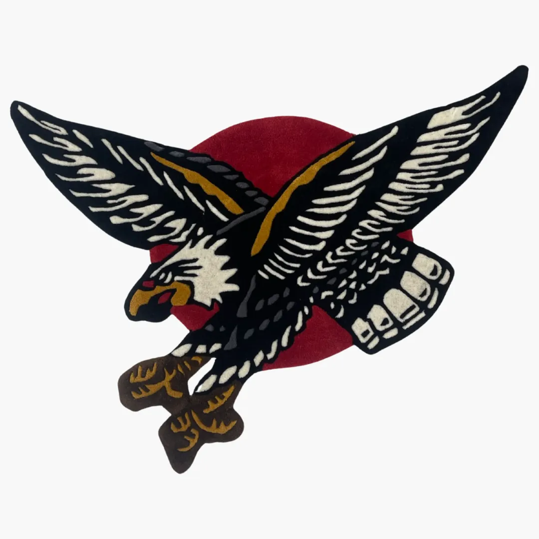 American Traditional Eagle Tattoo Rug – Classic Tattoo Design Rug