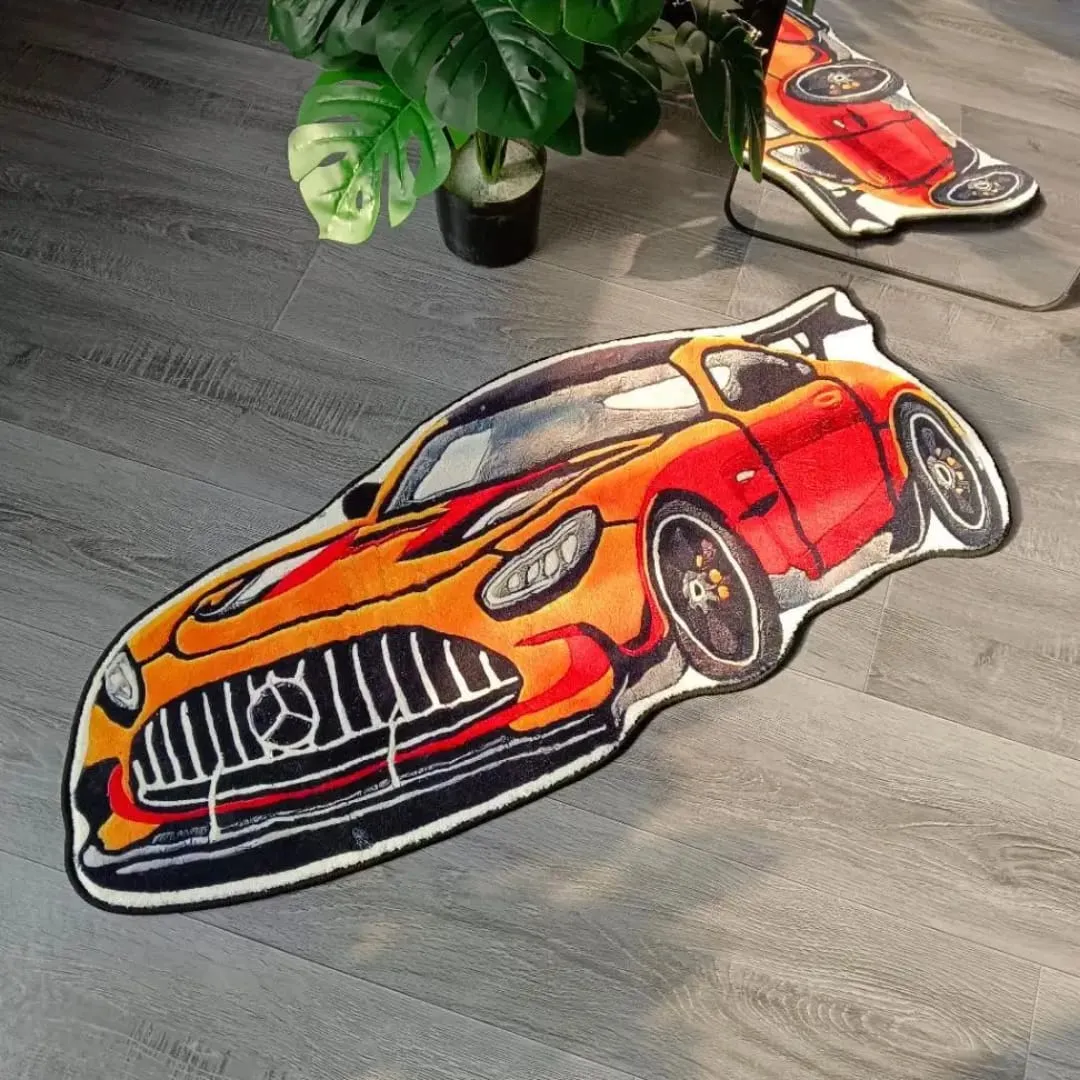 GT Thunder Rug displayed in a modern living room setting.