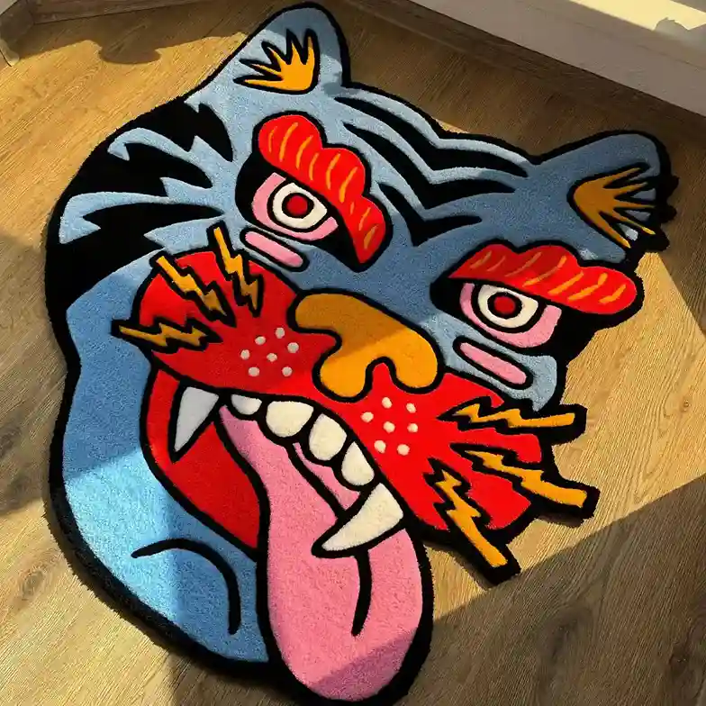 Mad Dog Snarl Rug – Tattoo Art Inspired Decor