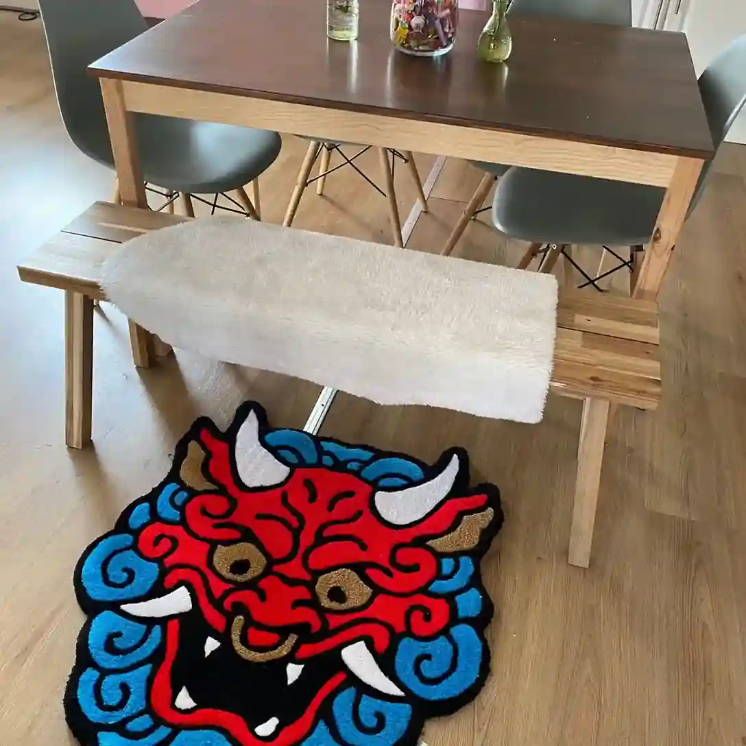 Samurai & Oni Demon Rug for Bold Interior Decor