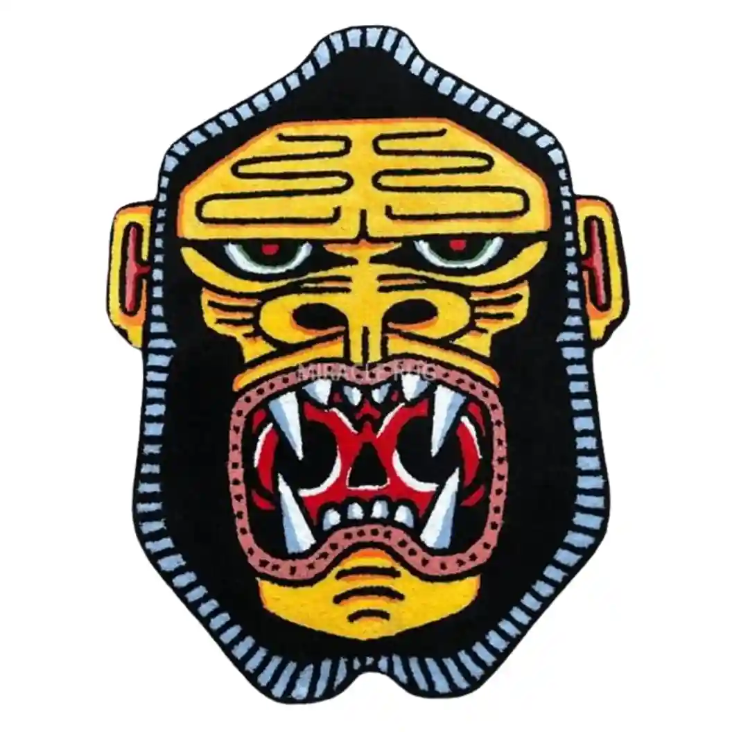Samurai Warrior Mask Rug – Bold & Fearless Decor