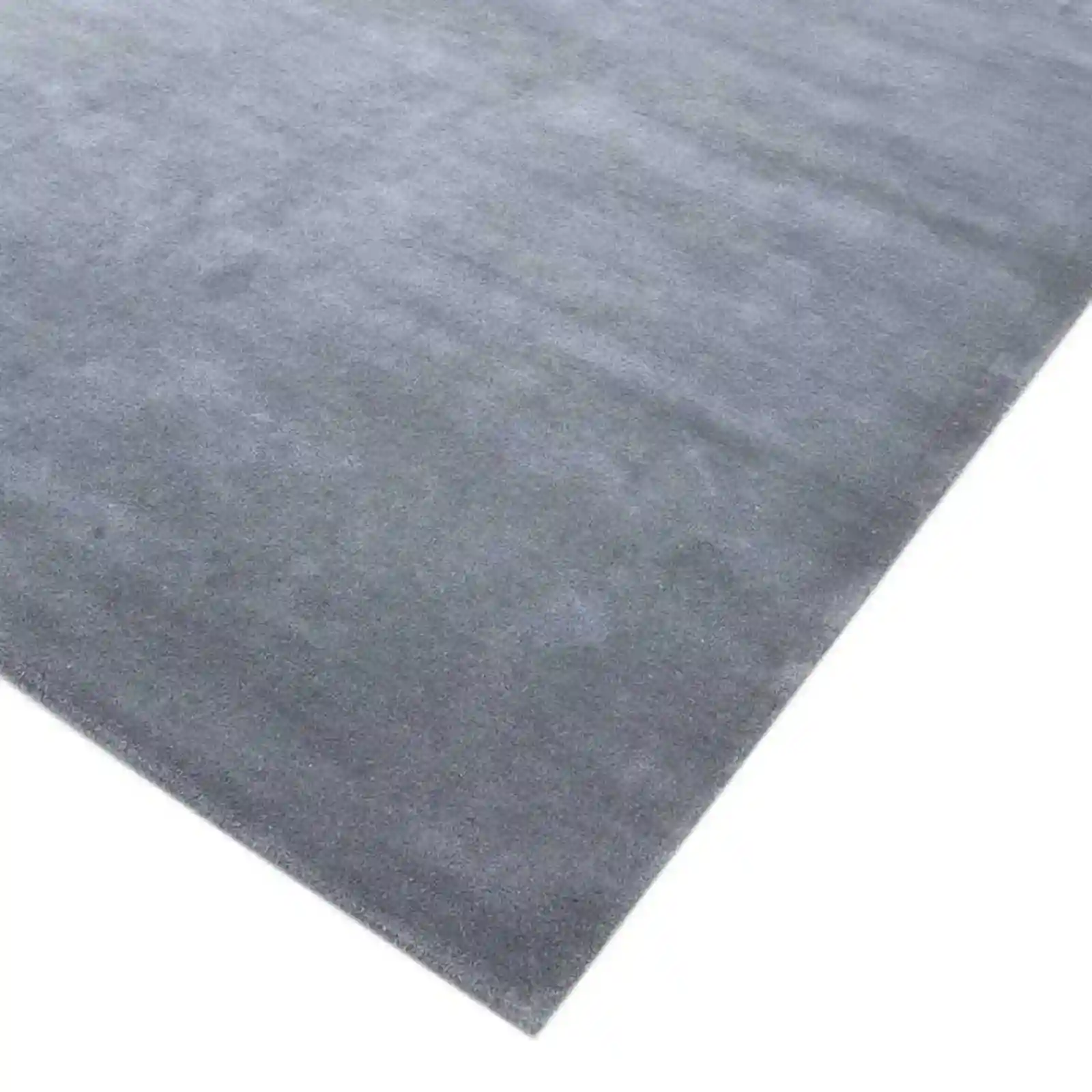 Handmade gray Solid wool area rug.