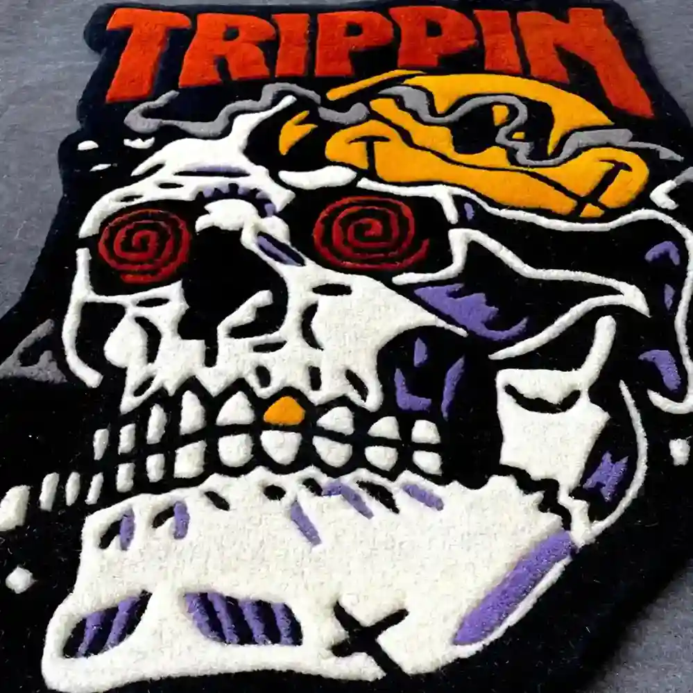 Vibrant & Edgy Skull Rug – Street Art Inspired