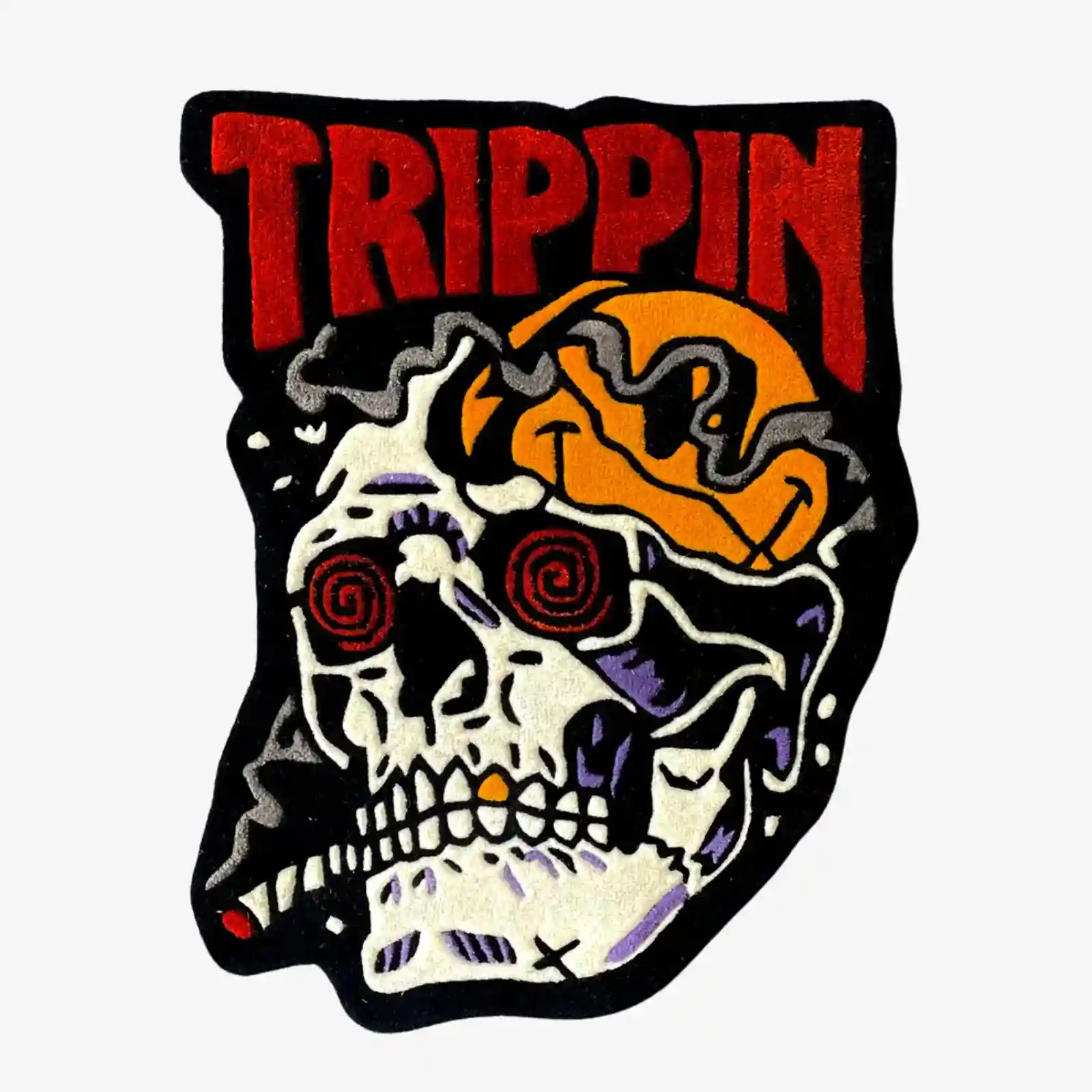 Trippy Skull Rug – Psychedelic Gothic Decor