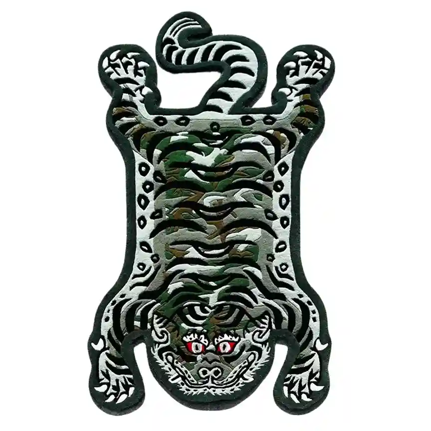 Army Green Tibetan Tiger Rug