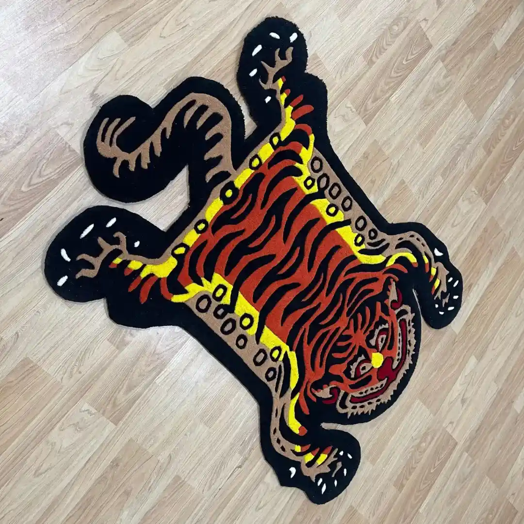 Black Striped Tibetan Tiger Rug