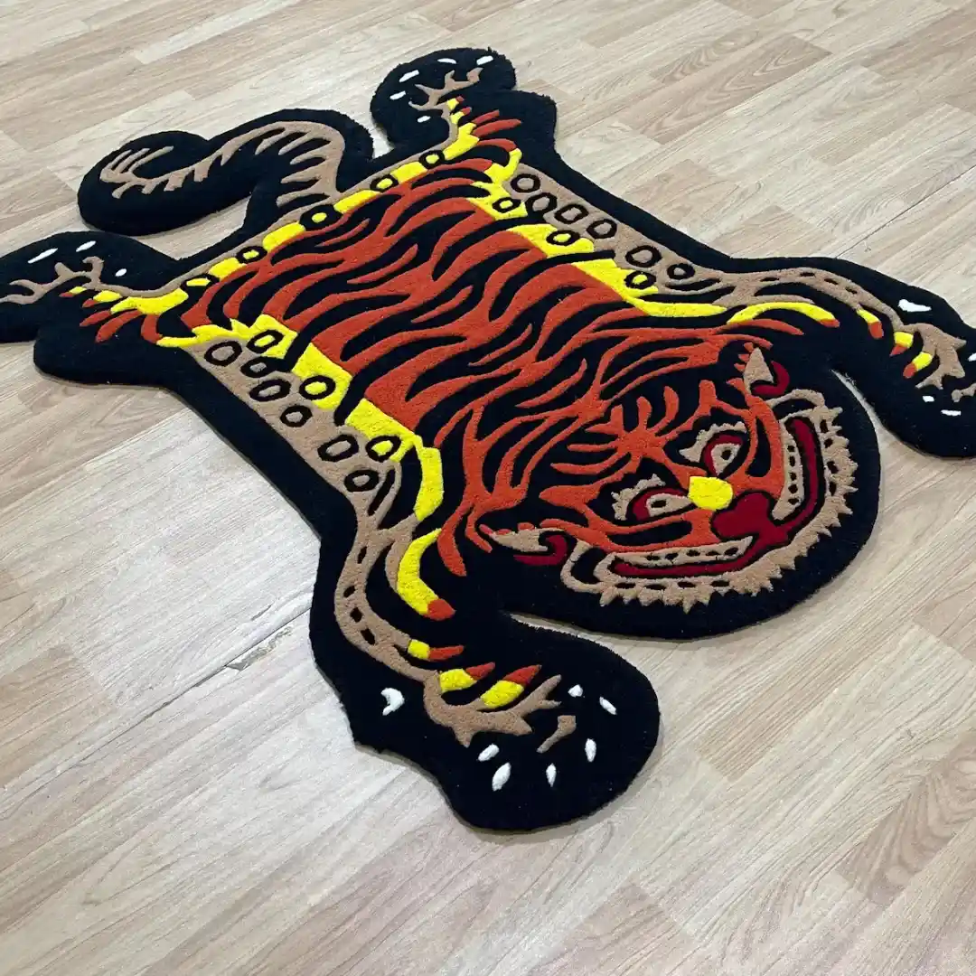 Black Striped Tibetan Tiger Rug