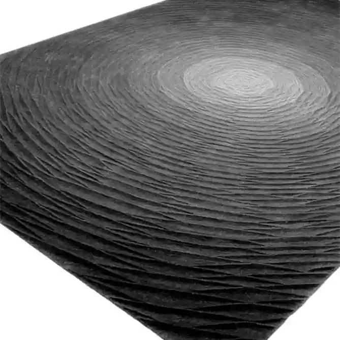 black & white circle hand tufted area rug