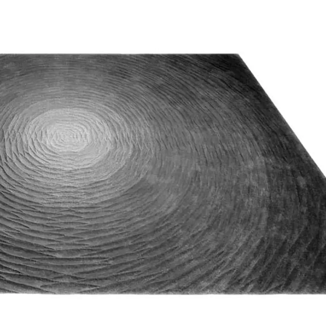 black & white circle hand tufted area rug