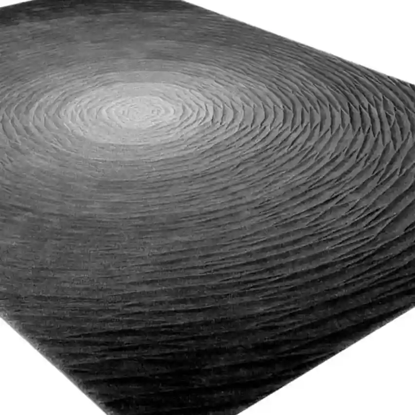 black & white circle hand tufted area rug