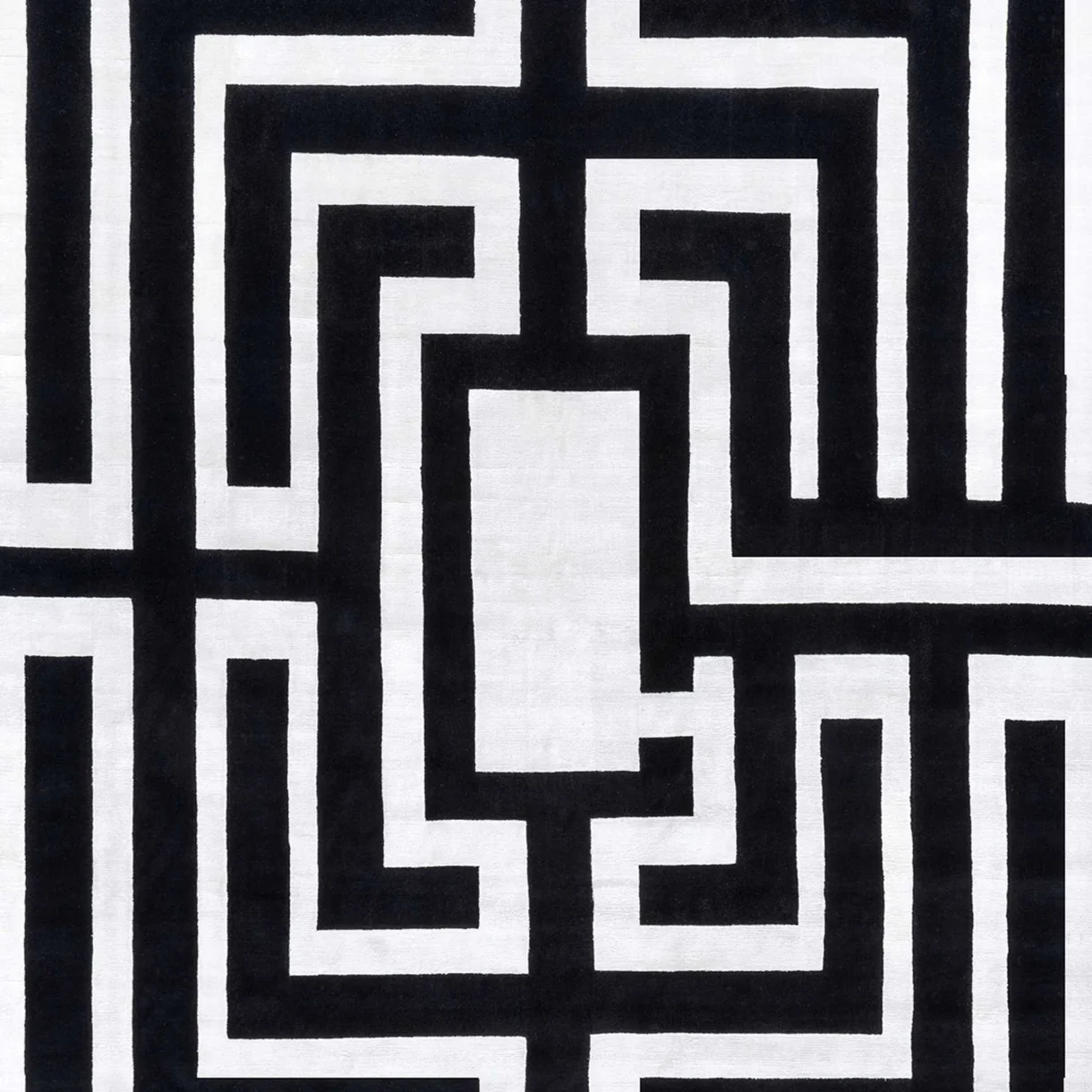 black & white wool hand tufted rug