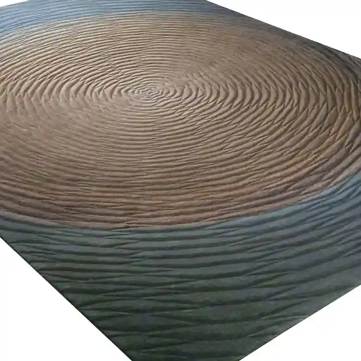 brown circle hand tufted rug