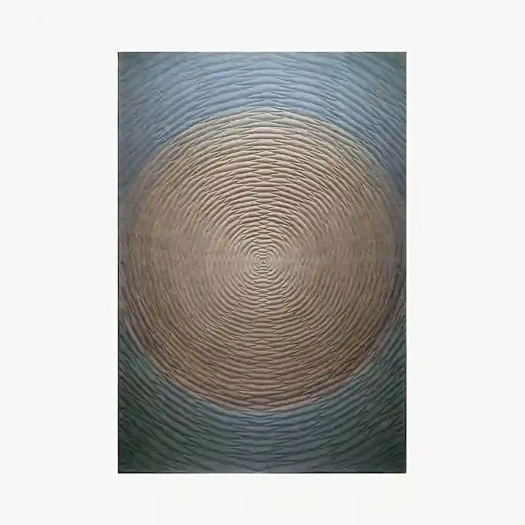 brown circle hand tufted rug