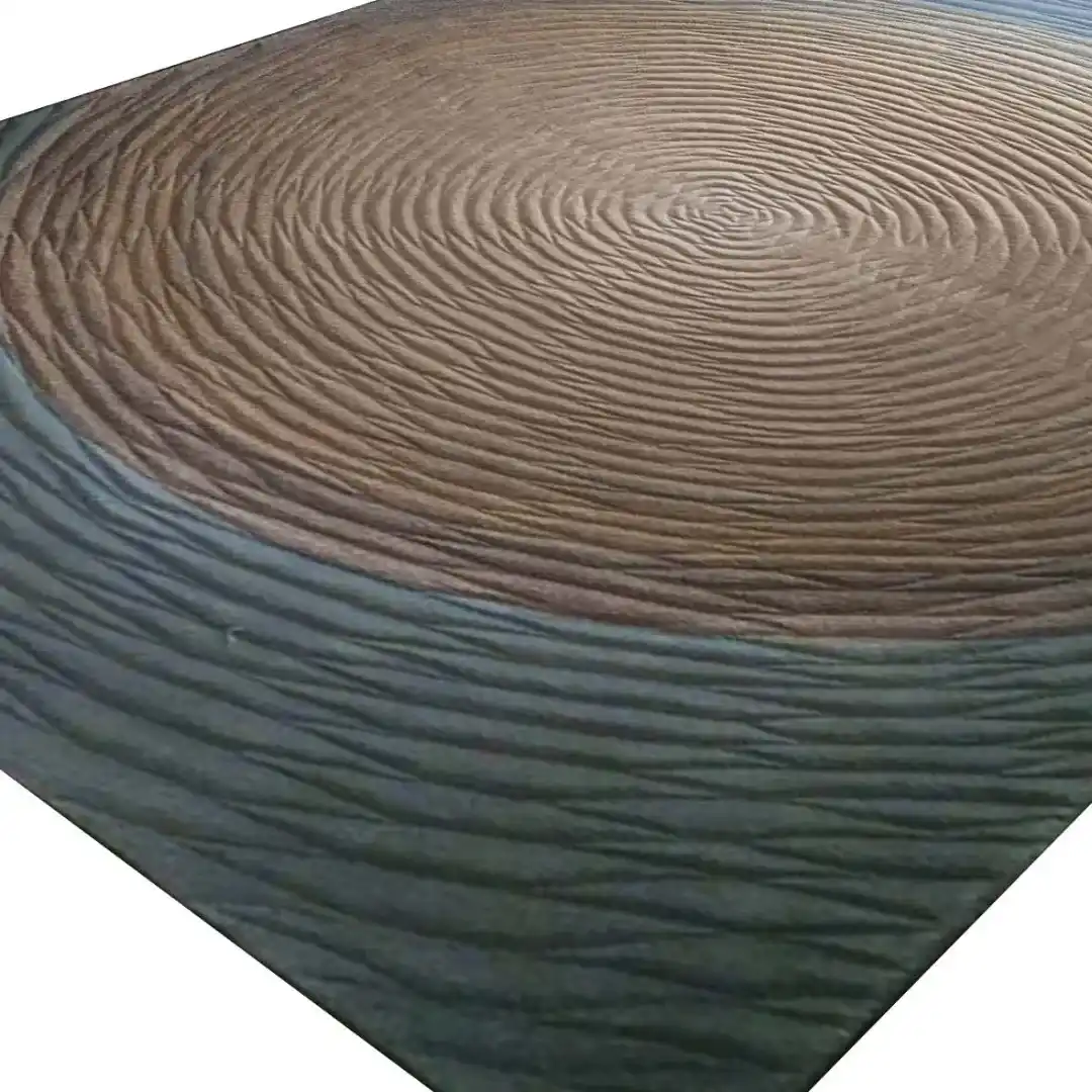 brown circle hand tufted rug