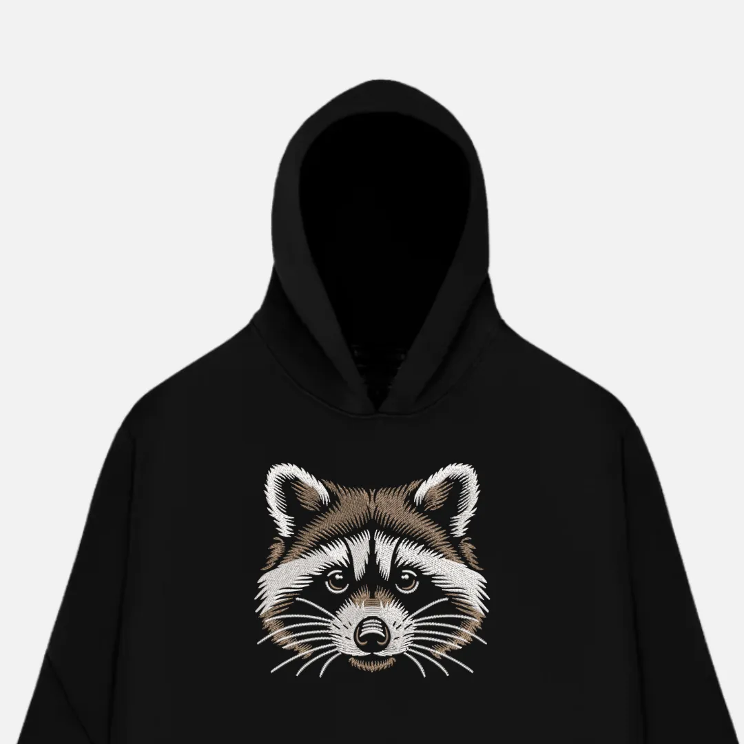 Cute Raccoon Embroidered Hoodie Cute Raccoon Embroidered Hoodie