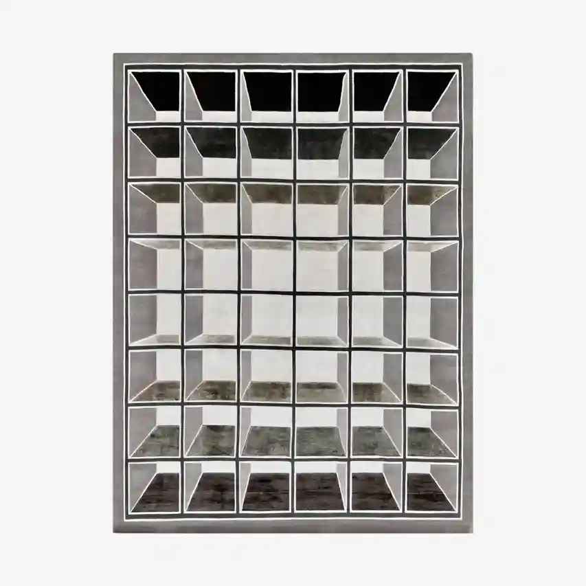 depth matrix gray hand tufted rug