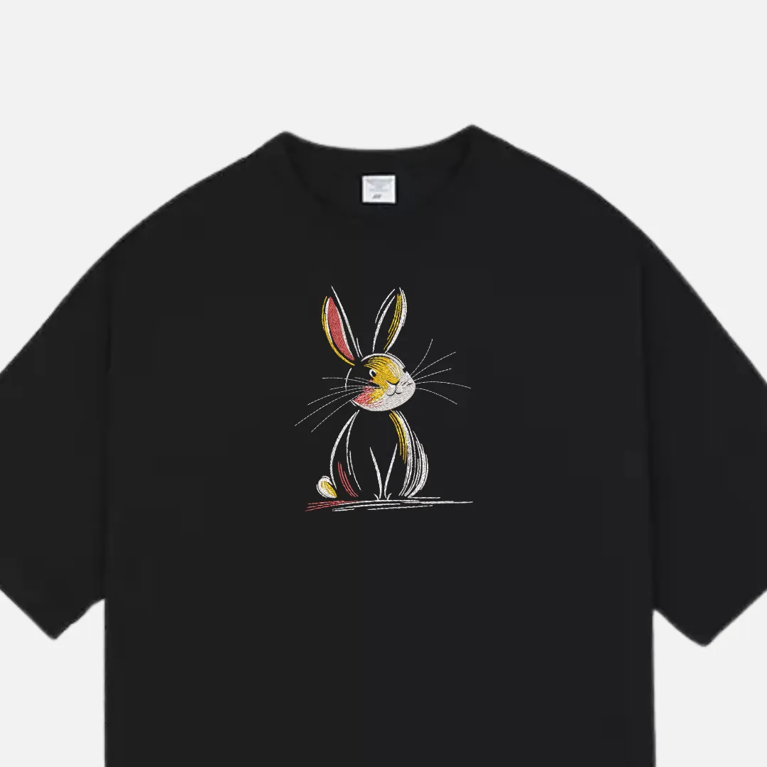Funny Rabbit Embroidered Tee