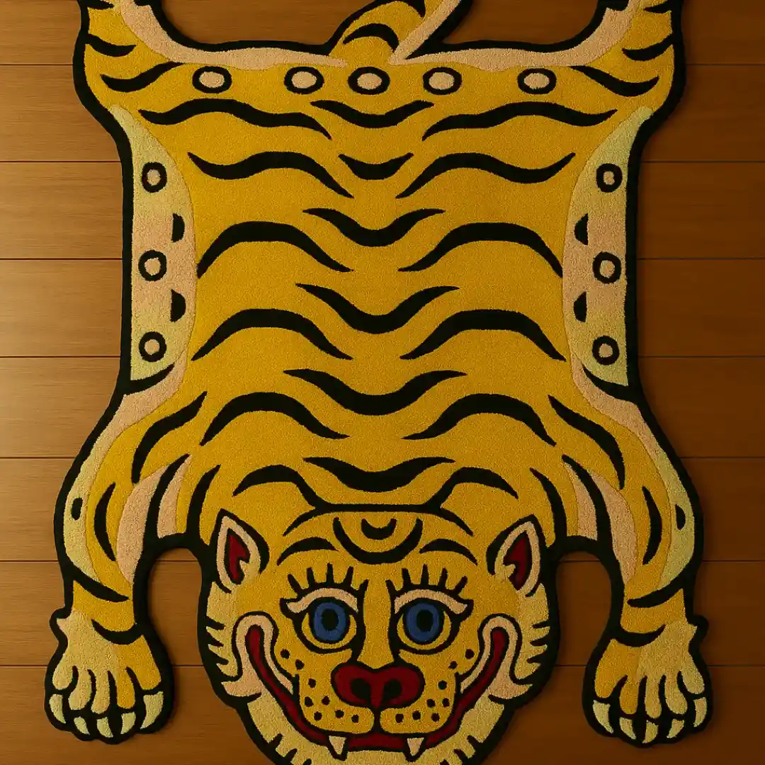 Golden Yellow Tibetan Tiger Rug