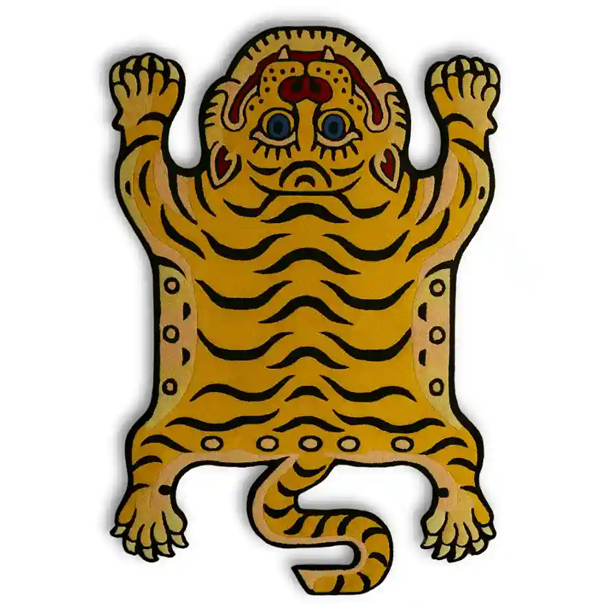 Golden Yellow Tibetan Tiger Rug