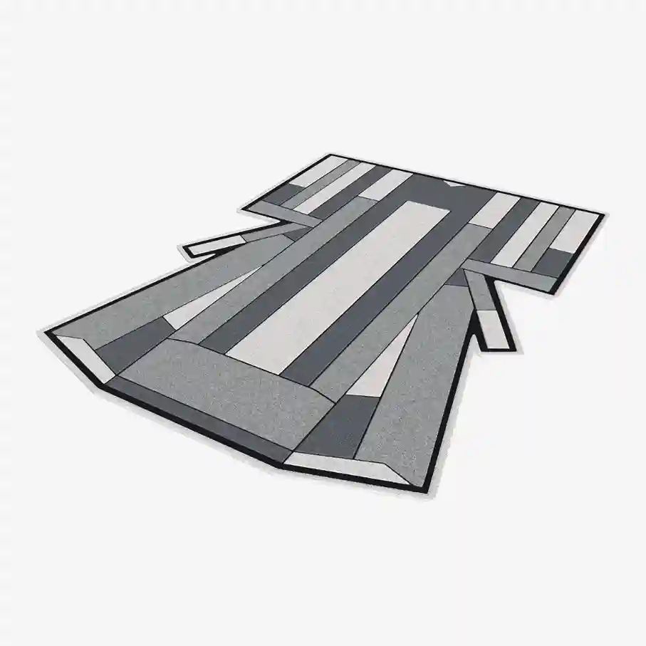 gray geometry hand tufted rug