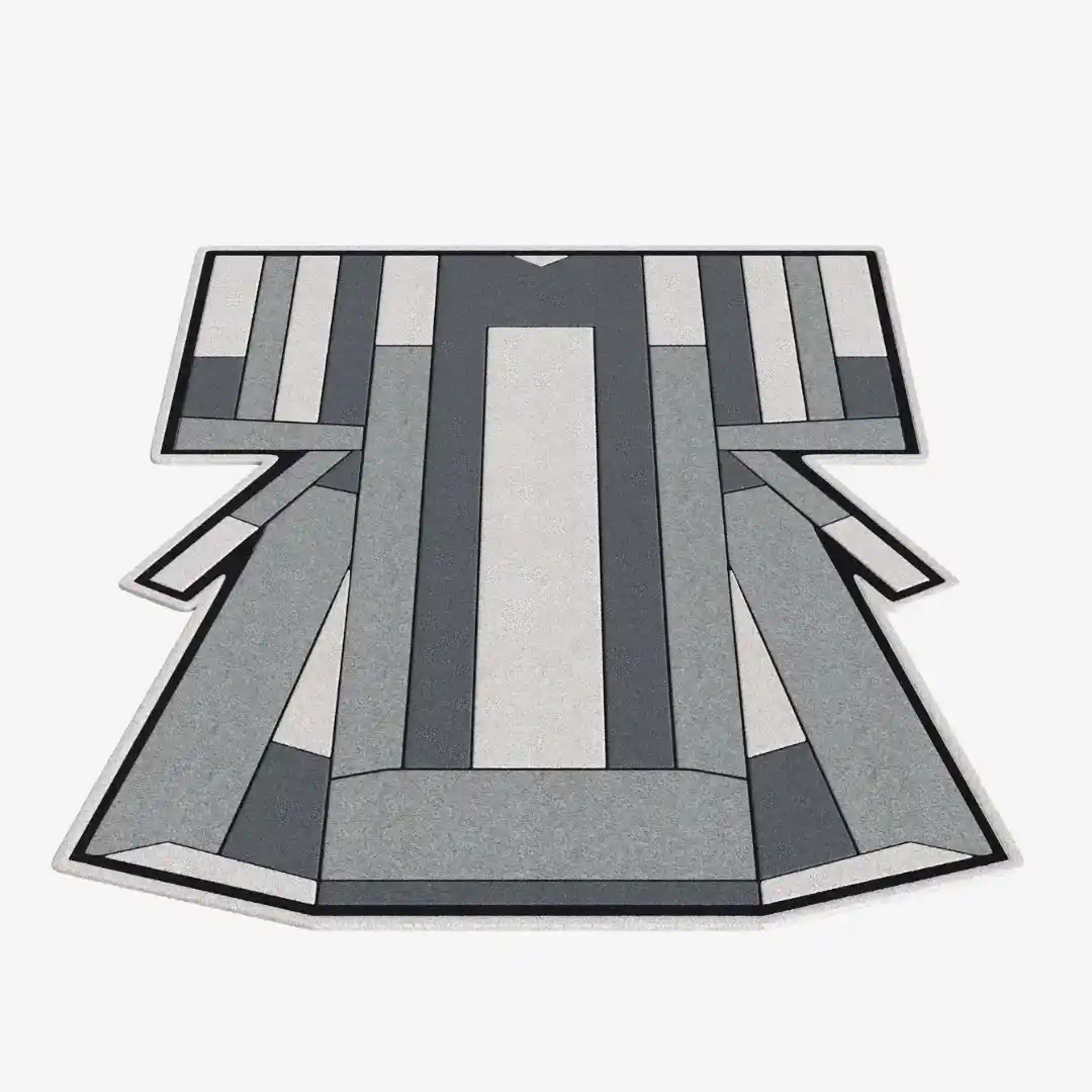 gray geometry hand tufted rug