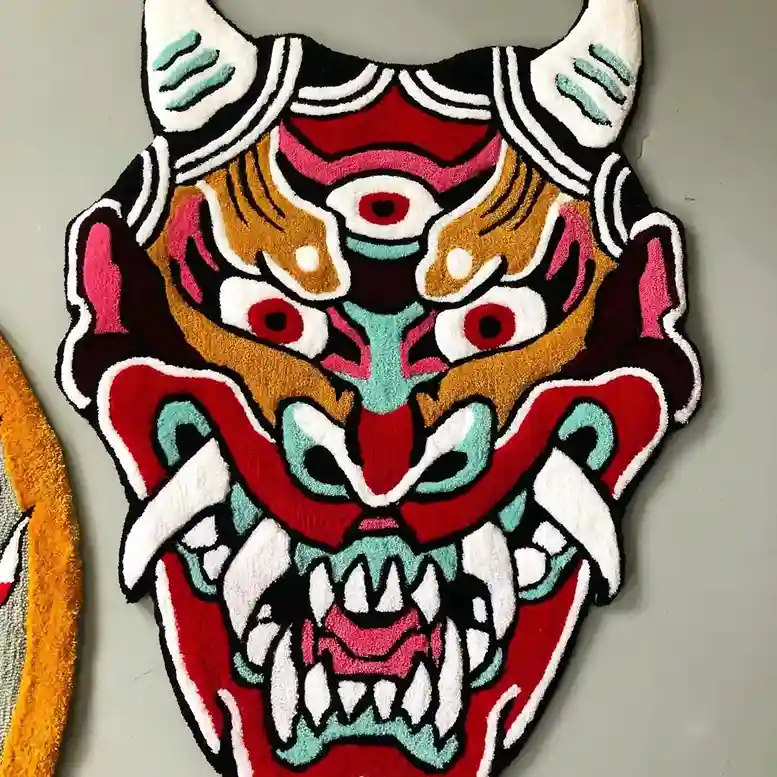 Hannya Oni Mask - Tattoo Rug