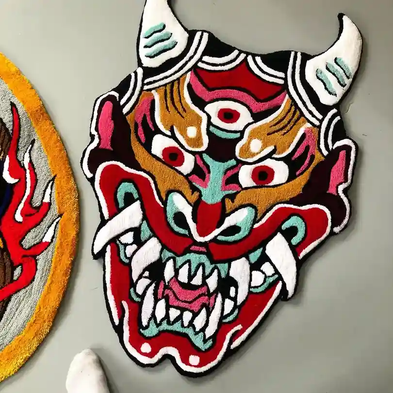 Hannya Oni Mask - Tattoo Rug