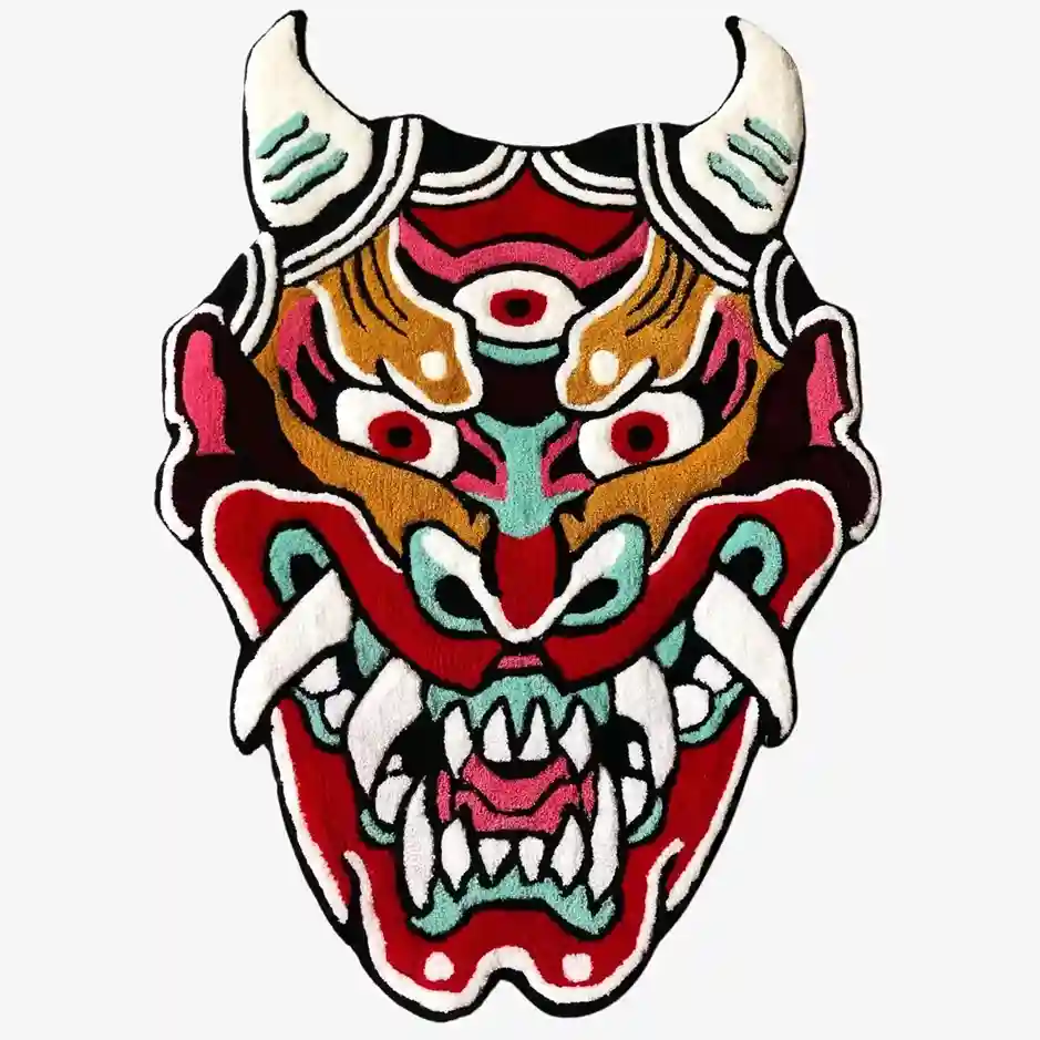 Hannya Oni Mask - Tattoo Rug