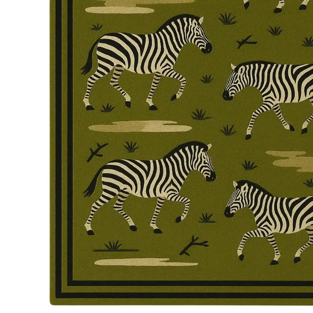 Horse Green Tufted Rug