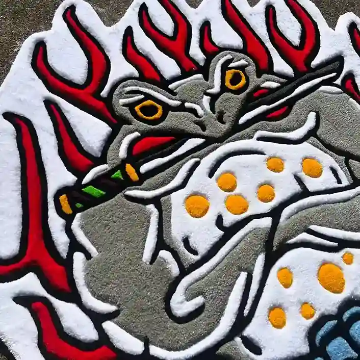 kaeru samurai tattoo rug