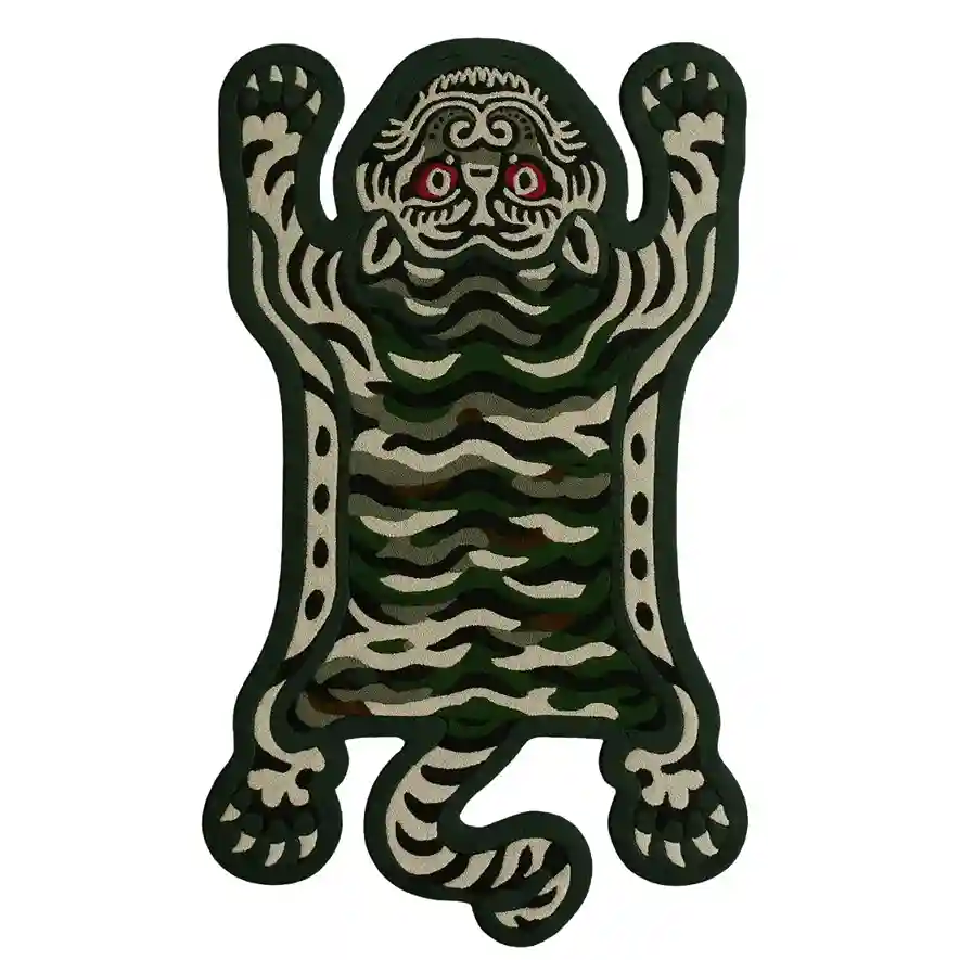 Military Green Tibetan Tiger Rug