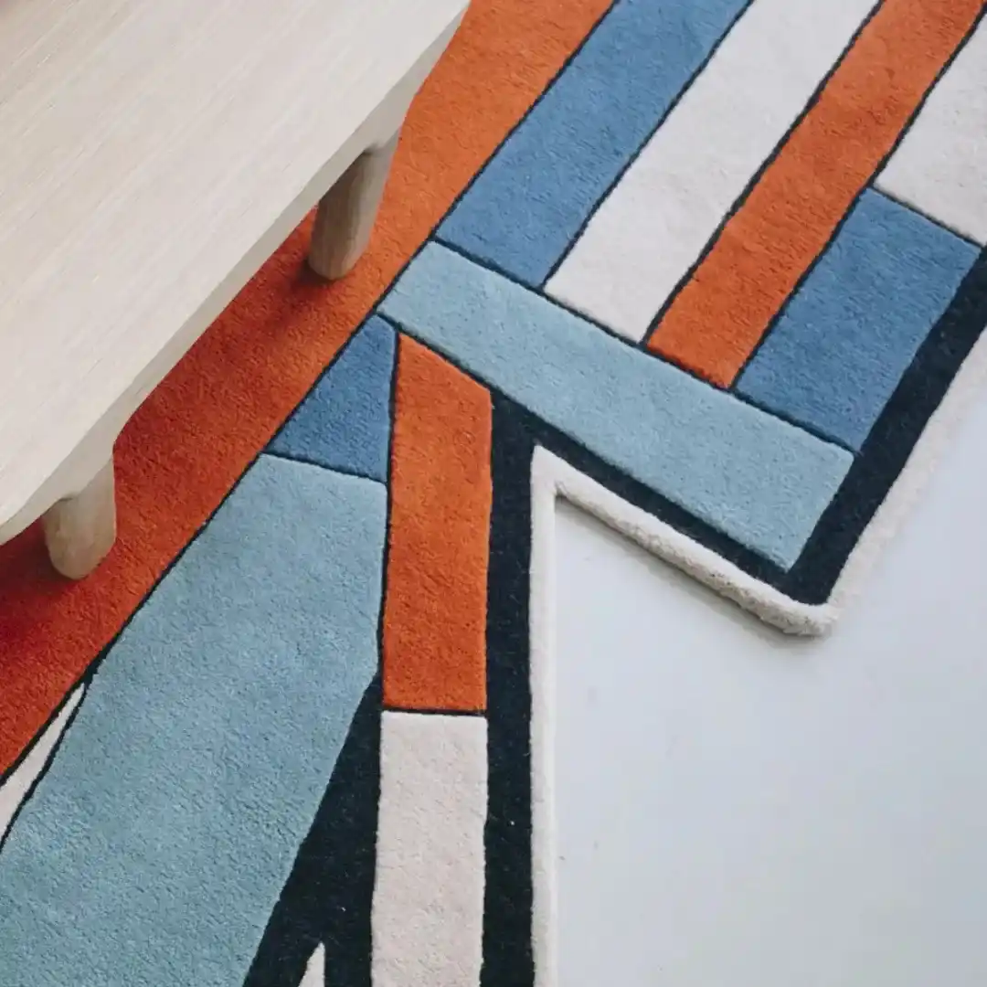 modern geometry hand tufted rug