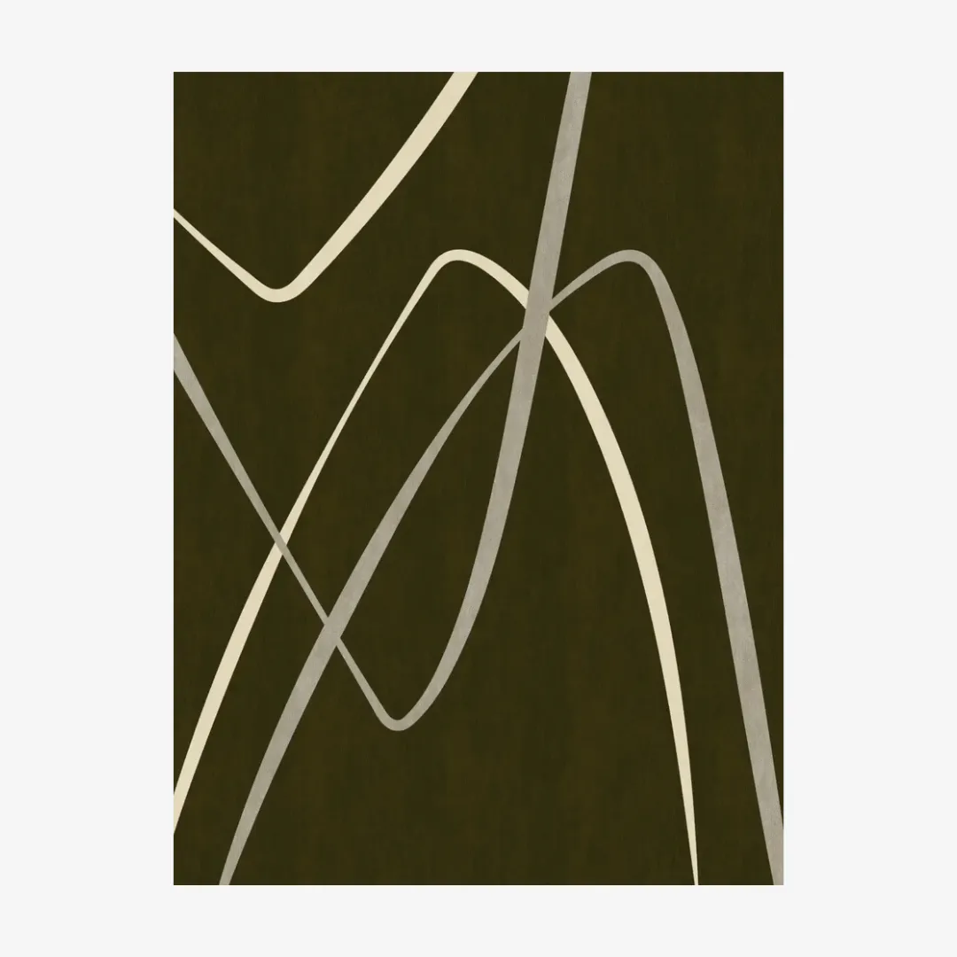 modern olive motion hand tufted rug