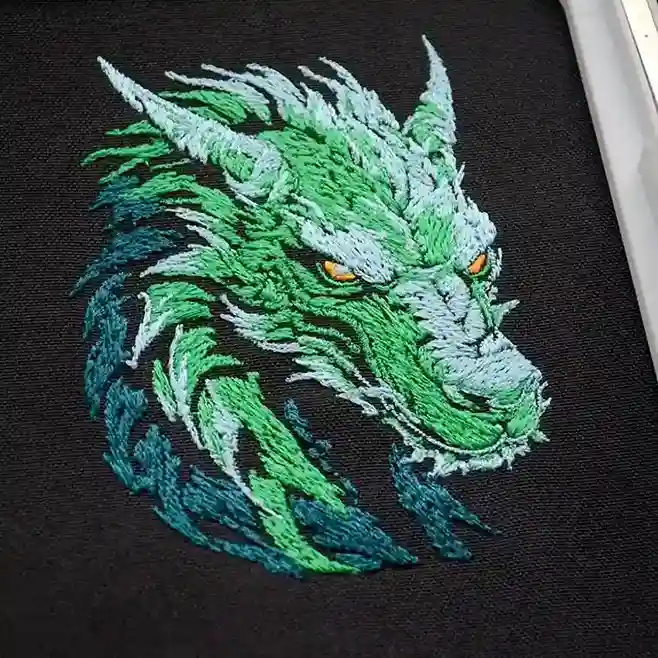 mystic green dragon embroidered tee