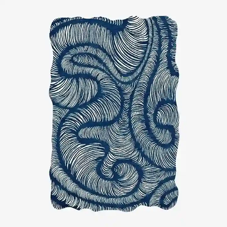 ocean currents hand tufted rug
