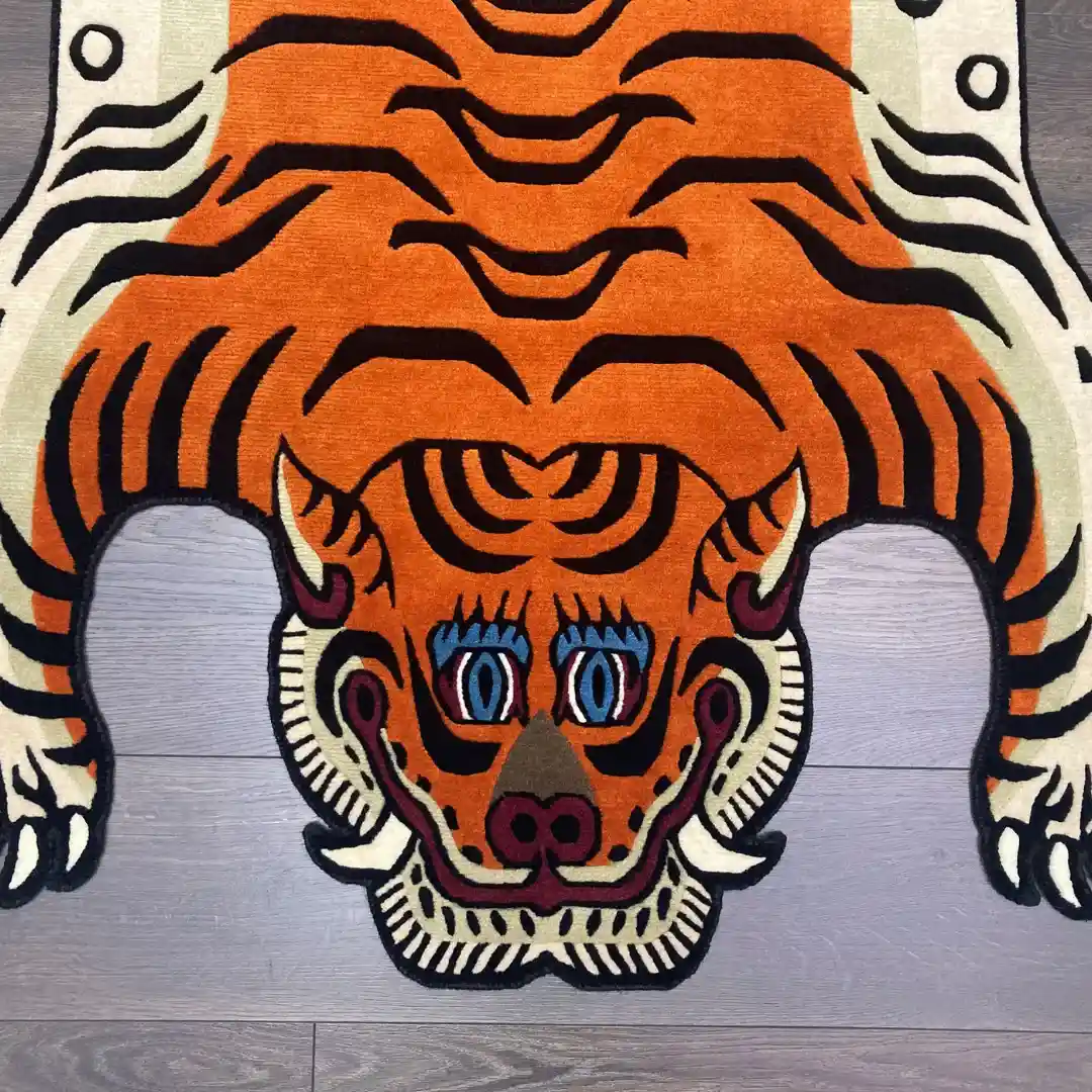 Orange Tibetan Tiger Rug
