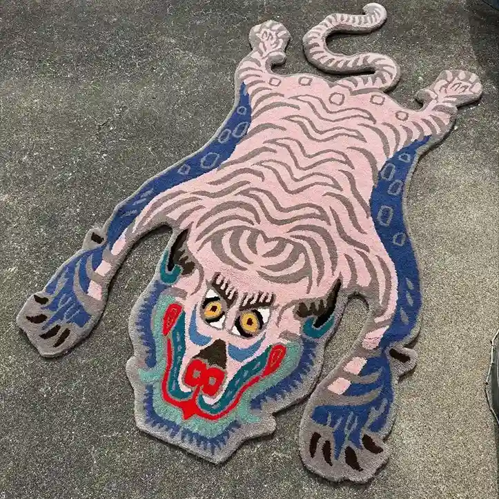 Pink Tibetan Tiger Rug