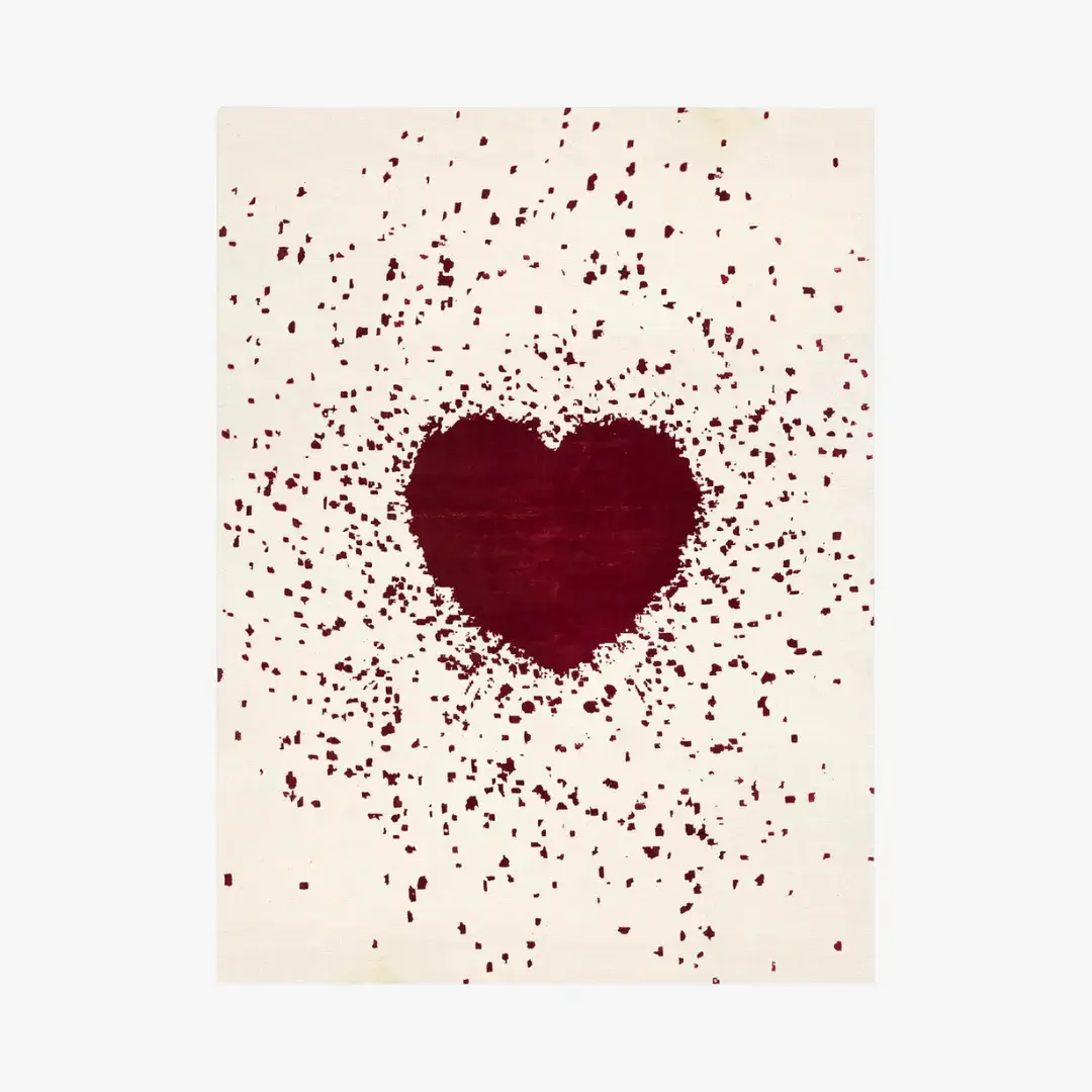 red love hand tufted rug