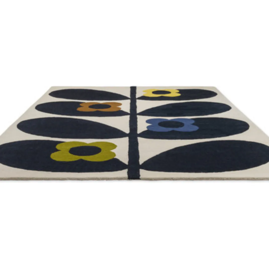 retro floral hand tufted rug